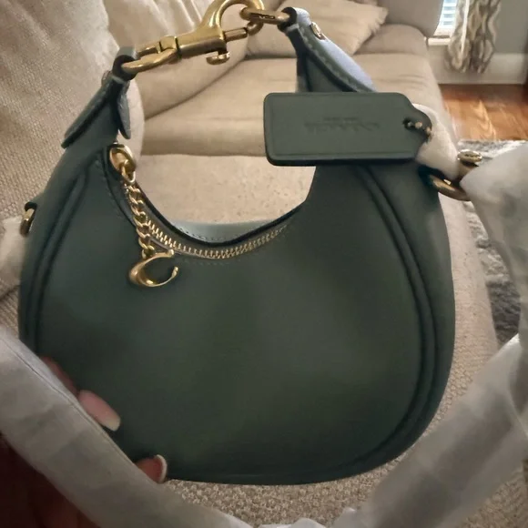 Coach Crescent Shoulder Bag in Sage - Picture 2 of 10